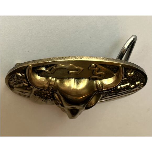 Jean’s Friend Cattle Bull Horn Skull Belt Buckle - Picture 5 of 10
